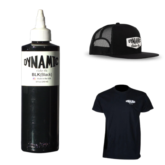 Kit Dynamic: Tinta Dynamic Black 240ml + Boné Dynamic Color +  Camiseta Dynamic Color  Basic