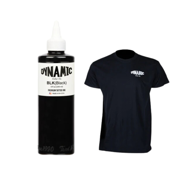 Kit Essential: Camiseta Clássica Dynamic Color + Tinta Dynamic Color Black (BLK) - 240ml - Original